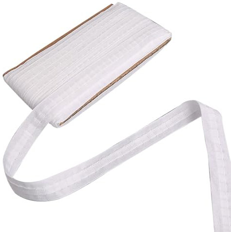 Gardinenband Kräuselband, Polyester Reihband Vorhang 30M*2.5cm, Faltenband Universalband, Universalband Weiß Gardinen, Vorhangband Gardinen Überschrift Band für Gardine Haken