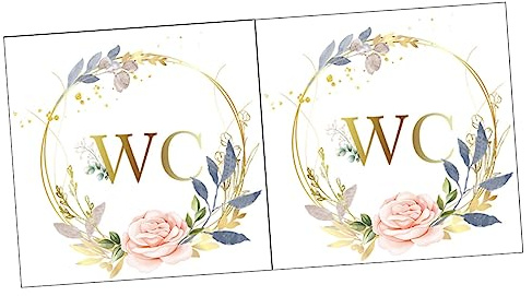 NUOBESTY 2pièces Stickers Wc Muraux Autocollants Lettres Design Décoratif Pour Porte Salle De Bain Autocollant Mural Intérieur Facile à Poser