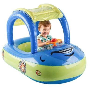 Galleggianti Per Bambini - Anello Salvagente - Giocattoli Gonfiabili a Forma di Auto con Tettuccio e Parasole per Allenamento al Galleggiamento in Estate Spiaggia e Lago