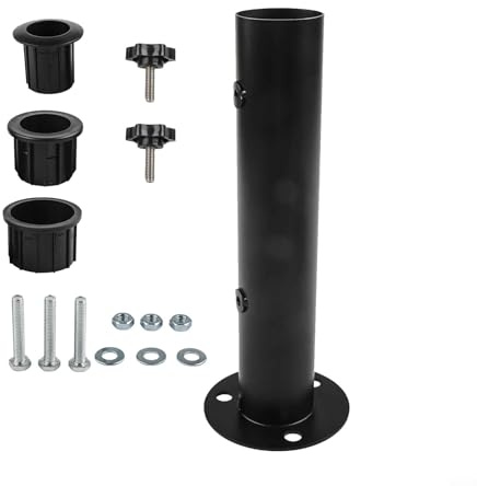 Base de paraguas de metal compacta para uso en exteriores, soporte ajustable con acabado resistente a la corrosión para un apoyo estable (B)