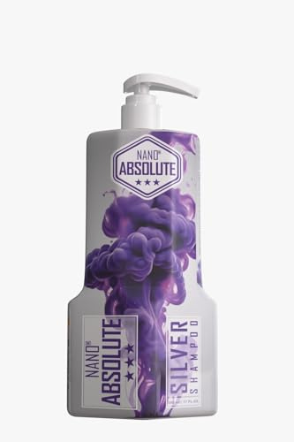 Nano Absolute Silbershampoo 500 ml (mit Pumpe) – Anti-Gelbstich, für blondiertes & aufgehelltes Haar – neutralisiert Gelbstich, verleiht Glanz & kühles Blond