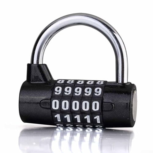 Cadenas exceptionnel à combinaison à 5 chiffres pour casiers conçu pour la fiabilité et la sécurité (noir)