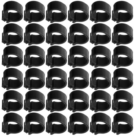 YARNOW Lot de 100 Anneaux pour Pattes de Pigeon Noirs 10 Mm en Plastique Identification sans Numéro Bagues Clips pour Pigeons Perruches Calopsittes Accessoires Oiseaux de Santé