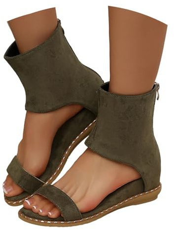 Genérico Chanclas Mujer Verano, Sandalias Mujer Verano CuñA, Botines CañA Alta Botines Casuales Con Tiras Vacaciones Slippers Zapatilla Sandalias Barefoot Sandalia Chanclas Ducha Zapatillas Casa