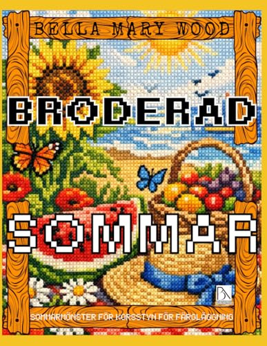 Broderad Sommar eller sommarmönster för korstyn för färgläggning: broderi bok