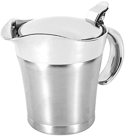 Leftwei 750 Ml Såsbåt med Lock Dubbelväggig Såskanna i Rostfritt Stål för Thanksgiving och Familjemåltider