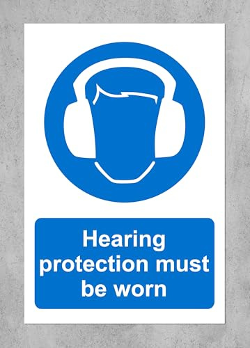 Multi pack safety signs & labels - A5 hearing protection must be worn 1.2 mm rigid plastic signs 6 pack. …