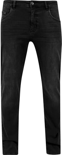 Urban Classics Jean Stretch Homme Jean Noir W36L32 98% Coton, 2% Élasthanne Coupe Straight