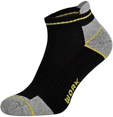Tobeni 6 Pares de Calcetines Tobilleros Deportivos - Cortos de Trabajo para Hombre - con Talón y Puntera Reforzados Color Negro Tamano 39-42