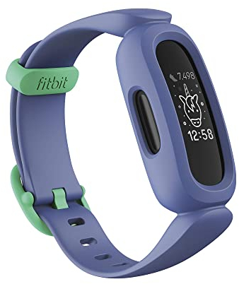 Fitbit Ace 3 Activity Tracker for Kids with Animated Clock Faces, Up to 8 days battery life & water resistant up to 50 m,Blue/Green