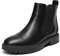 DREAM PAIRS Women's Ankle Chelsea Waterproof Women Walking Leather Comfy Ladies Boots DAB213,Size 5,Black/Pu,DAB213
