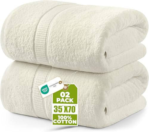 Utopia Towels – lyxigt jumbo badlakan 2 delar – 600 GSM 100% ringspunnen bomull mycket absorberande och snabbtorkande extra stor badhandduk – supermjuk handduk av hotellkvalitet (70 x 178 cm,