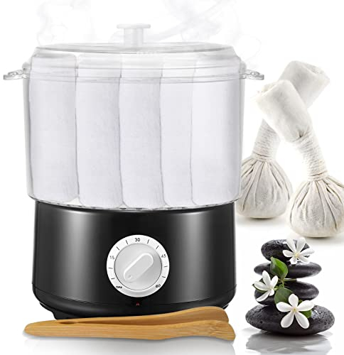 Handtuchwärmer, Handtuchdesinfektion Schnellheizung Heißtuchdampfer, Körperpflege-Handtuchwärmer 200°C in 5 Min Hautbefeuchtendes Werkzeug für SPA, Aromatherapie-Tasche und Massagesteine (Schwarz)
