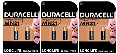 6 x Duracell MN21 A23 23 A (3 blísters de 2 baterías) 6 pilas
