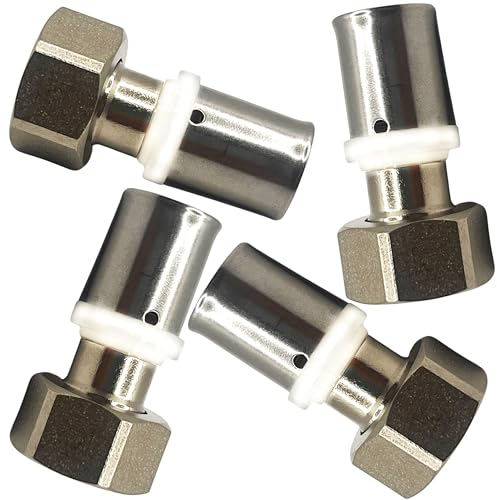 BOOPARTS – 4 Pièces – Raccord Multicouche Tournant à Sertir Ø16–F1/2 (15/21) | Union Femelle Contour TH | Raccord Plomberie Étanche et Durable pour Tuyaux Multicouches PEX PER Composites