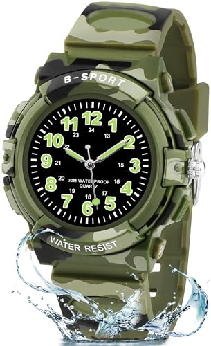 Ayybboo Analogue Kids Watch for Boys Girls Aged 5-18 | 30 Metre Waterproof Children's Watch with Soft TPU Strap, Clear Easy Read Dial Suitable for Daily and Outdoor Use