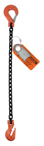 Advantage Rigging - Chain Sling - 3/8 x 5' Single Leg with Grab and Sling Hook - Grade 100