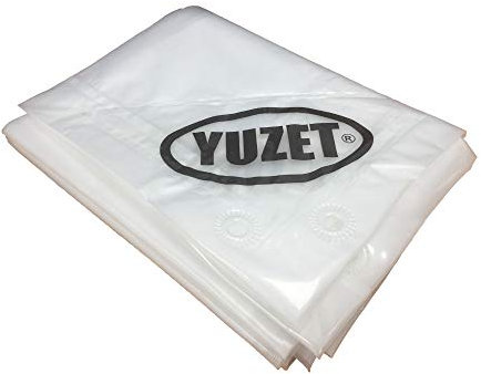 Yuzet 1.2m x 1.8m Clear Tarpaulin Heavy Duty Ribbed Sheet Market Stall Cover XT Extra tough tarpaulin, ideal for camping hiking garden furniture cover log stores and more
