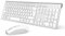 J JOYACCESS Tastatur Maus Set Kabellos, Funktastatur mit Maus, 500mAh Wiederaufladbar Akku, 2.4G Ultraslim Funktastatur mit Ziffernblock(Deutsch QWERTZ Layout) für PC/Laptop/Smart TV - Silber und Weiß