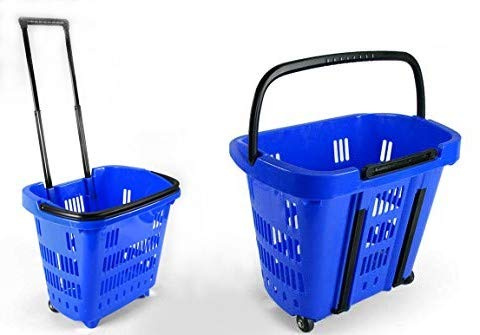 Gicos Cesta Cestino Trolley Spesa Blu 34 lt 46 * 35 * 41 cm 25KG con rotelle ELL- 482922