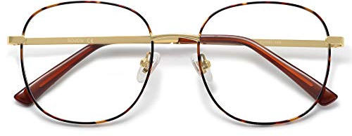 SOJOS Classic Square Blue Light Blocking Glasses for Women Men Stylish Computer Glasses SJ1137, Tortoise Frame/Anti-Blue Light Lens