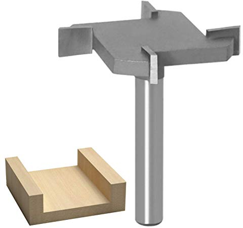 WSOOX CNC Spoilboard Surfacing Router Bit, 4 Wings 6mm Shank Slab Flattening Planing Bits 40mm Cutting Diameter Carbide Planer Bit, 1/4 Inch Cutting Height Woodworking Router Tool (Grey)