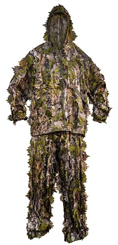 TREEZYN Early Seezyn - Mens Ghillie Suit for Hunting, 3D Leafy Camo Suit with Jacket and Pants Set, Lightweight Turkey & Deer Hunting Camouflage Clothing for Men 3XL +