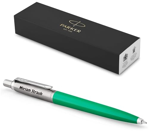 PARKER Jotter Originals Recycled mit Gravur | Premium Stift | Geschenkbox | blaue oder schwarze Mine | personalisiertes Geschenk | Namen | Geburtstag (grün)