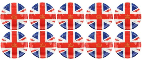 Union Jack Design Paper Plates – Patriotic British Flag Disposable Plates for Parties & Celebrations | Sturdy & Eco-Friendly (10)