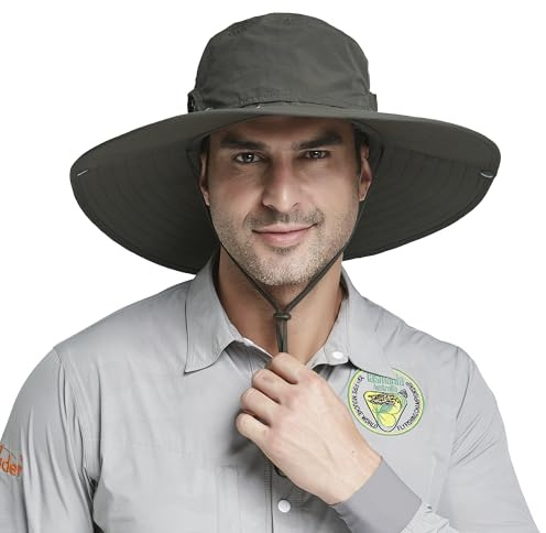 PivotWing Cappello Pescatore Uomo Tesa Larga Nylon UPF50+ Cappello Pescatore Impermeabile Estate Leggero Cappello Sole Traspirante Outdoor Anti UV Cappello Estivo, Verde Oliva 58