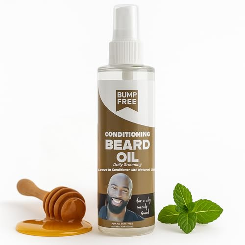 Bump Free Conditioning Beard Oil for Men 100ml – Moisturises & softens facial hair, soothes skin, reduces razor bumps & itchiness, promotes healthy beard growth.absorbs fast with no greasy residue