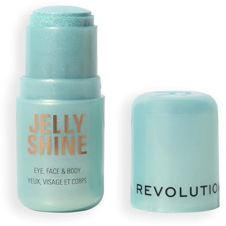 Revolution Jelly Shine Highlight Stick, Highlighter für Augen, Gesicht & Körper, Geltextur mit Perlglanzeffekt, vegan und tierversuchsfrei, Mermaid Green