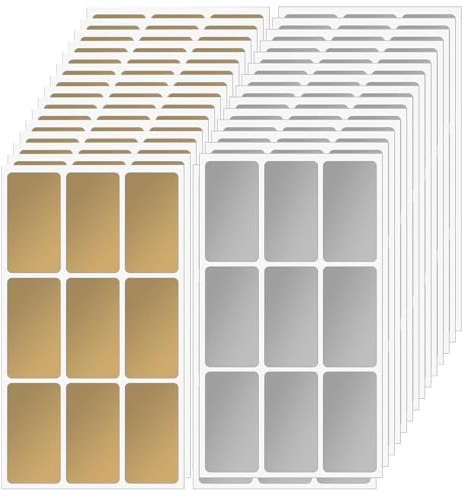 270 Rubbellose zum Selber Beschriften, 50x25mm Gold & Silber Rubbelaufkleber Rubbelkarten zum Selbst Gestalten für Selbstgemachte Gutscheine, DIY, Fingerabdruck Aufkleber, kreative Überraschungen