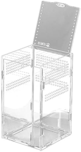Healifty Acrylic Reptile Habitat Box with Constant Air Flow for Geckos and Snails, Detachable Breeders Terrarium Tank Suitable for Reptile Breeding and Display