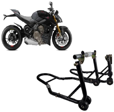 Cavalletto alzamoto alza moto anteriore + posteriore compatibile con tutte le Ducati streetfighter V4 V2 S SP per alzare sollevare avantreno e forcellone ruota cerchi gomma davanti dietro 848 955 ecc