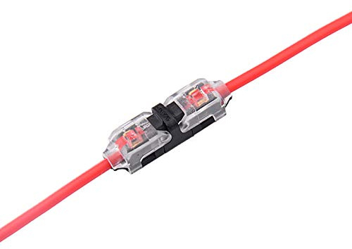 Brightfour Wire Connectors - Pack of 12 Low Voltage I Tap 1 Pin Connectors Solderless with No Wire-Stripping Required for Mid-Span Branching in Wires Connection 24-20 AWG Cable