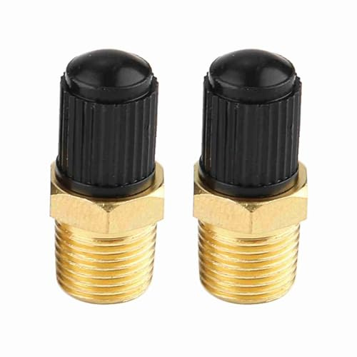NPT Tankventil, 2 Stücke 1/8 Zoll NPT Messing Luftkompressor Tank Füllventil, Auto NPT MPT Messing Vernickelt Luftkompressor Tank Füllventile Schrader Popular Reifenventil 1/4 Adapter
