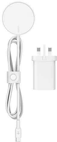 Belkin MagSafe Charger, Magnetic Wireless Phone Charging Pad (20W Power Adapter Included with 2M Extra-Long Cable for iPhone 14, 13 and 12 Series and Other MagSafe Enabled Devices) - White
