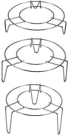 Cabilock 3pcs Stainless Steel Steamed Rack Set Thickened Heat Insulation Steamer Stand for Cooking Three-legged Design for Home Use Suitable for Dumplings Fish and Vegetables