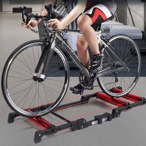 GBHJJ Roller-Bike-Trainer, Bike Rollers Faltbarer Indoor Cycling Fahrrad Roller Trainer MTB Rennrad Radsport Übungsstation Fitness Roller 24-29 Zoll, mit Widerstand für Rennradübungen