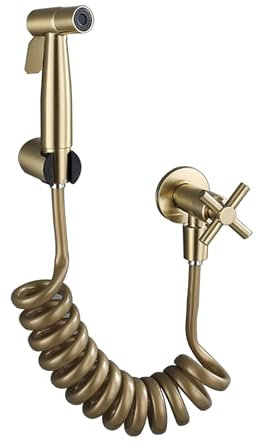 XJTNLB Bidet Toilette Portable Robinet Mural Poignée en Croix Robinet Bidet avec Douchette Robinet Fontaine à Eau Kit de Pulvérisateur de Bidet à Main