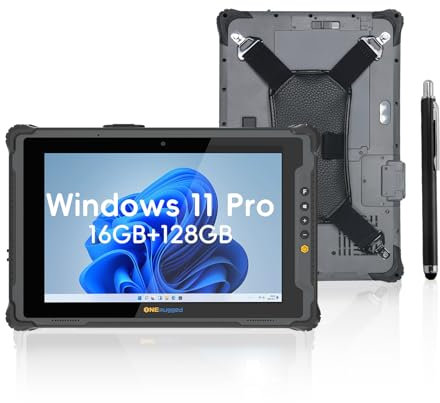 ONERugged Rugged Tablet M10A, tablet Windows 11 Pro de 10.1 pulgadas, 16 GB + 128 GB, Core i5-1235U, IP65 impermeable, baterías dobles, PC de trabajo industrial al aire libre con cámara de 8 MP + 5 MP