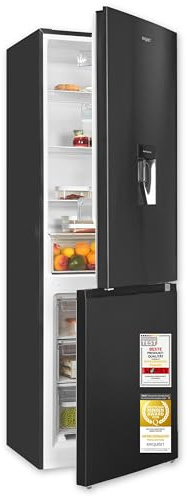 Exquisit Kühl-Gefrierkombination | 313 l Nutzinhalt, Energieklasse C, 149 kWh/Jahr, 40 dB, 4-Sterne-Gefrierfach, Schnellgefrieren, Wasserspender, LED-Beleuchtung | KGC5320-95-E-WS-040C inoxlook-az