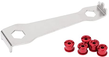 Yuecoom Fahrrad-Kettenblattschrauben, 4,9 Mm, Multifunktions-Kettenblattschrauben, Schraubenschlüssel, Fester Kurbelschlüssel, Fahrrad-Reparaturwerkzeug Für MTB-Fahrräder(Rot)