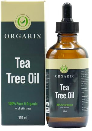 ORGARIX Tea Tree Oil – 120ml – for Skin and Acne – Pure Therapeutic Grade Tea Tree Essential Oil for Aromatherapy – Anti-Fungal & Antiseptic for Nail Fungus & Piercing