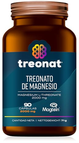 Treonat- L-Treonato de Magnesio - Mejora el Sueño y la Memoria, Avalado por más de 10 Estudios Clínicos, Salud Cerebral Óptima con Treonato de magnesio Puro en cápsulas 2000mg (666mg por cápsula)