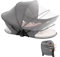 WRQIOO Portable Baby Bed, Upgrade Folding Travel Bassinet for Babies, Portable Baby Camping Bed with Mosquito and Sunshde Net, Ba-by Travel Crib for Newborn 0-18 Month, Lightweight