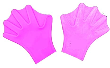 guanti da immersione, 1 paio di pinne da snorkeling in silicone, attrezzatura da nuoto, accessori for immersioni, palmo palmato, adulti e bambini, guanti in gel di silice(1 Pair Rose Pink,Kids)