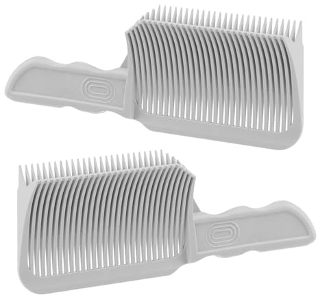 2 pettini da barbiere con gradiente, ergonomici, per tagliare i capelli, per tagliare i capelli, piatto/curvo, per sfumare le sfumature, per casa, salone