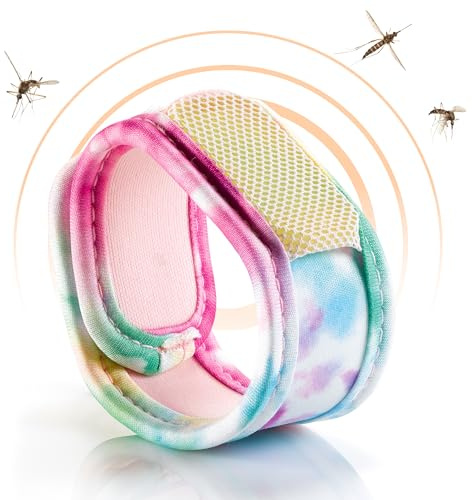BIOSYNEX - PARAKITO - Braccialetto Antizanzare - 2 Ricariche Incluse - 1 Mese Di Protezione - Senza DEET - Modello Camaleonte - Taglia Junior 3+ (Tie & Die)